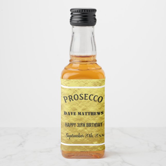 Elegant Guld födelsedag Bröllop Anpassningsbar Spritflaskor Etikett (Framsida)