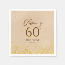 Elegant Guld Födelsedagsfest Pappersservett