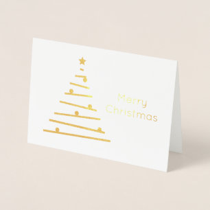 elegant guld foil God jul Julgran Folierat Kort