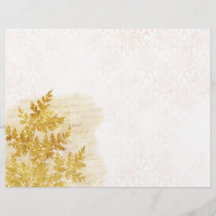 Elegant Guld Foliage & Damask Scrapbook Papper
