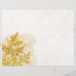 Elegant Guld Foliage & Damask Scrapbook Papper