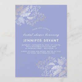 Elegant Guld Foliage Lavender Lila Möhippa Inbjudningar