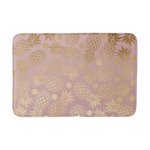 elegant guld-folie ananas polka dots mönster badrumsmatta