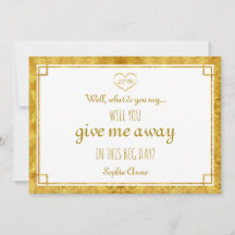 Elegant Guld Folie Hjärtan Vill Du Ge Mig Bort