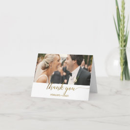 Elegant guld folie kalligrafi foto tack kort