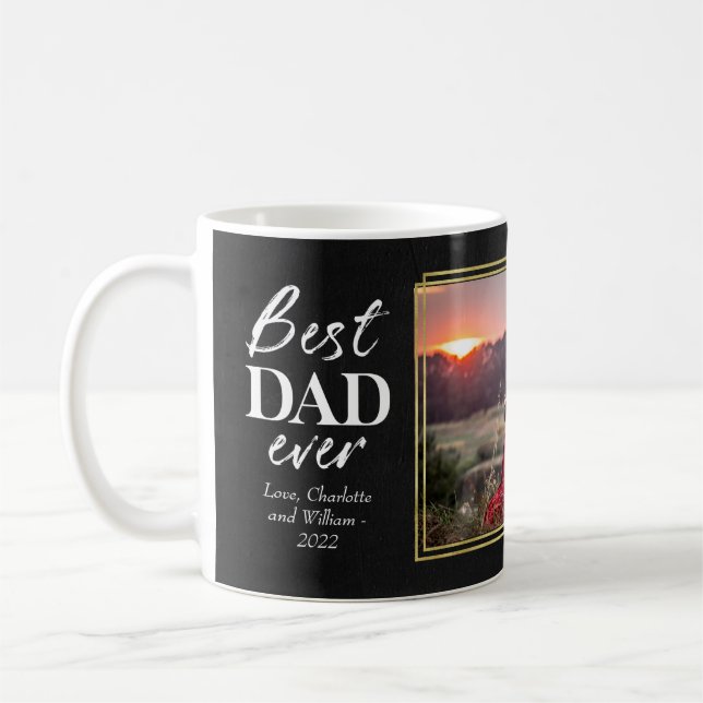 Elegant guld folie på krita fars dag kaffemugg (Vänster)