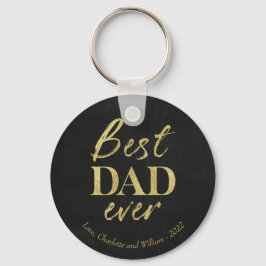 Elegant guld folie på krita Fars dag Nyckelring