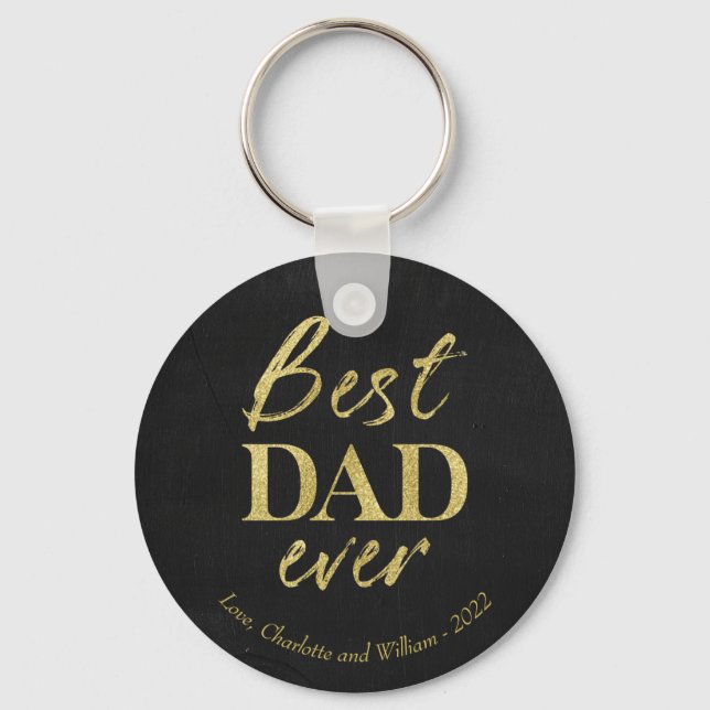 Elegant guld folie på krita Fars dag Nyckelring (Framsida)