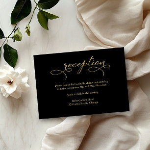Elegant Guld Folie Script Bröllopsmottagningskort OSA Kort