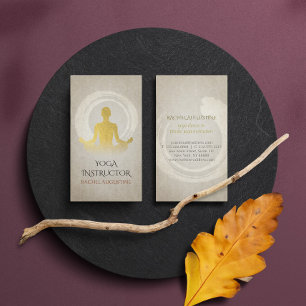 Elegant guld folie yoga meditation ställning ZEN s Visitkort