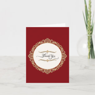 Elegant Guld Formell Calligraphy-Tack Inbjudan