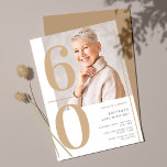 Elegant guld foto 60-årsdag inbjudningar<br><div class="desc">Elegant guld foto 60-årsdag inbjudan</div>
