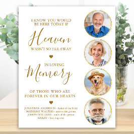 Elegant Guld Foto Collage Himmel Bröllop Minneshög Poster
