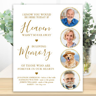 Elegant Guld Foto Collage Himmel Bröllop Minneshög Poster