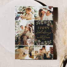 Elegant guld foto julkort