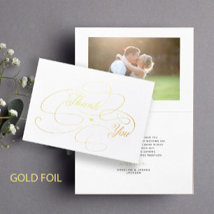 Elegant-guld-fotomat bröllop tack vare dig folierat kort
