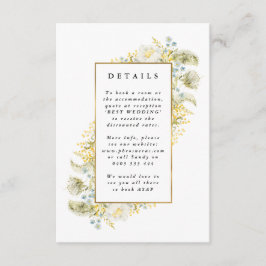 Elegant Guld Framed WildblommeEdging Bröllop Tilläggskort
