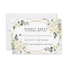 Elegant Guld Geometric Blommigt Greenery Bröllop