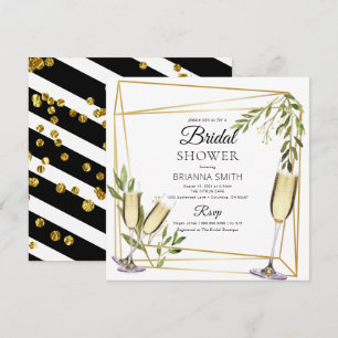 Elegant Guld Geometric Botanical Möhippa Inbjudningar