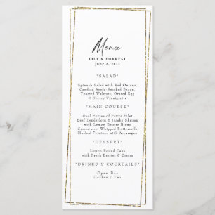 Elegant Guld Geometric Ram Menu & Toast Meny
