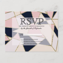 Elegant Guld Geometric Triangles Inbjudan Vykort