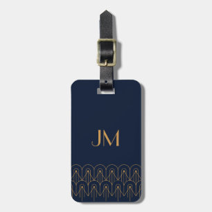 Elegant guld geometrisk Art Deco-design Bagagebricka