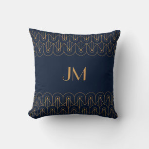 Elegant guld geometrisk Art Deco-design Kudde