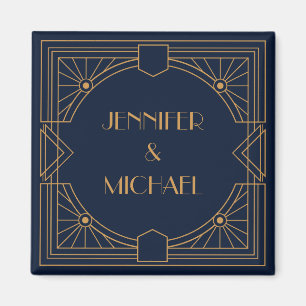 Elegant guld geometrisk Art Deco-design Magnet