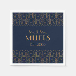 Elegant guld geometrisk Art Deco-design Pappersservett