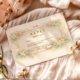 Elegant guld geometrisk blomster examinafirande OSA kort