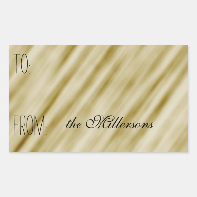 Elegant Guld Gift Märkre Rektangulärt Klistermärke (Framsida)