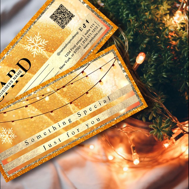 Elegant Guld Gift Voucher | Glitter och Pearl (Elegant Gold Gift Voucher | Glitter and Pearl #christmas #holidaygiftcard #lightsandgold #bright)