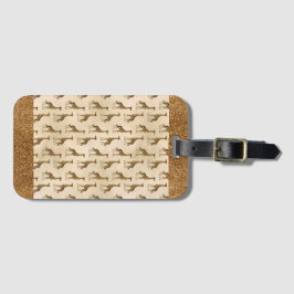 Elegant Guld Giraffe Glitter Gnistra Chic  Bagagebricka