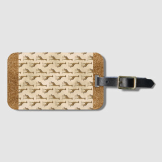 Elegant Guld Giraffe Glitter Gnistra Chic  Bagagebricka