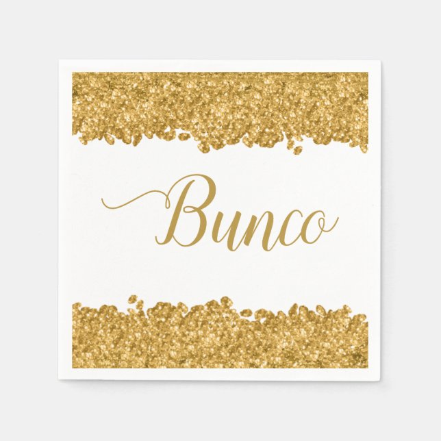 Elegant Guld Girly Bunco Party Pappersservett (Framsidan)