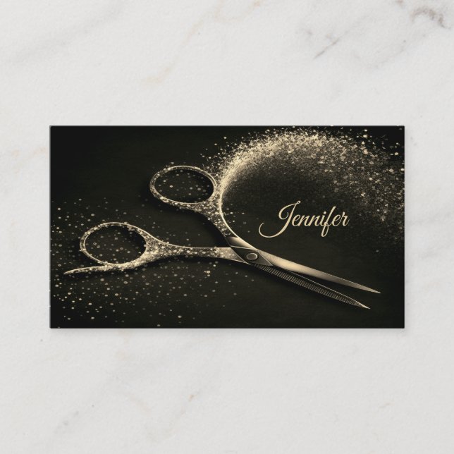 Elegant Guld Glam Hairstylist Möte Tidsbeställning Kort (Framsida)