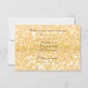 ELEGANT Guld glans ALLTID FÖRSVAR RSVP OSA Kort
