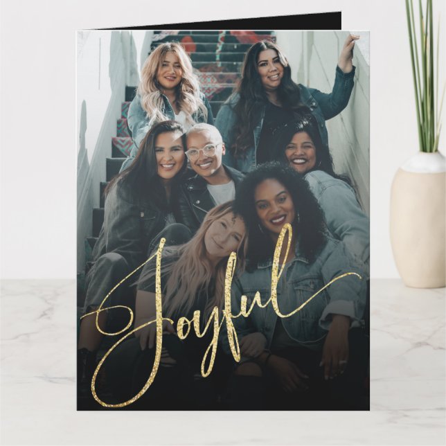 Elegant Guld Glatta God jul Kort (Framsida)