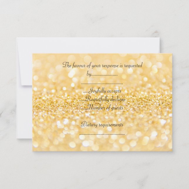 ELEGANT Guld glimmer ALLTID RSVP OSA Kort (Framsida)