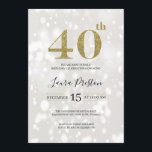 Elegant Guld Glitter 40:e födelsedagen Inbjudningar<br><div class="desc">Modern design och elegant utskrift av Guld Glitter 40:e födelsedagsinbjudan som kan anpassas med din text. Klicka på knappen "Anpassa" och använda verktyg som är designad för att ändra mallen. Kolla in lagret för grafisk konsdesign för andra produkter som matchar den här designen!</div>