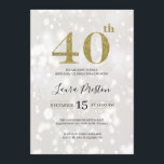 Elegant Guld Glitter 40:e födelsedagen Inbjudningar<br><div class="desc">Modern design och elegant utskrift av Guld Glitter 40:e födelsedagsinbjudan som kan anpassas med din text. Klicka på knappen "Anpassa" och använda verktyg som är designad för att ändra mallen. Kolla in lagret för grafisk konsdesign för andra produkter som matchar den här designen!</div>
