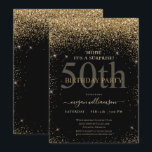 Elegant Guld Glitter 50:e Födelsedagsfesten Inbjudningar<br><div class="desc">Den här eleganten har en svart bakgrund,  guld glitter och anpassningsbar-skriptbokstäver. Vilket vackert sätt att inbjudan era gäster till detta speciella tillfälle.</div>