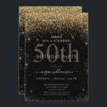 Elegant Guld Glitter 50:e Födelsedagsfesten Inbjudningar<br><div class="desc">Den här eleganten har en svart bakgrund,  guld glitter och anpassningsbar-skriptbokstäver. Vilket vackert sätt att inbjudan era gäster till detta speciella tillfälle.</div>