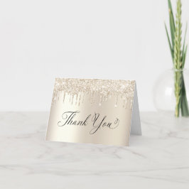 Elegant Guld Glitter 70:e Födelsedagsfesten Tack Kort