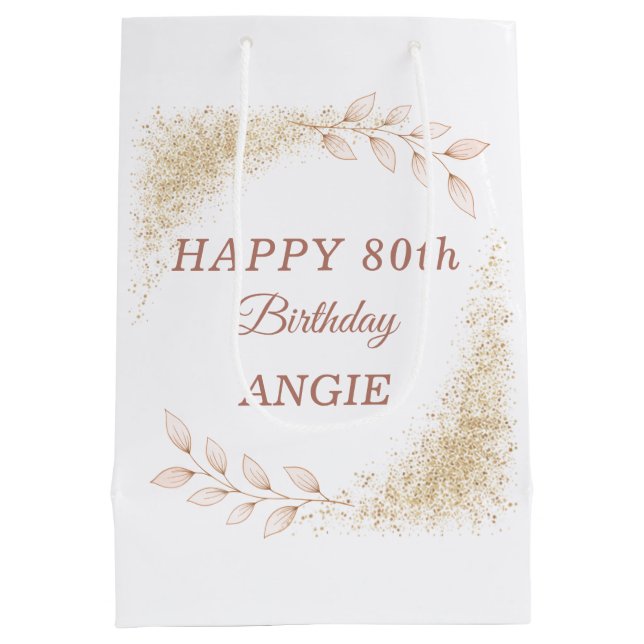 Elegant Guld Glitter 80-årsdag (Baksidan)