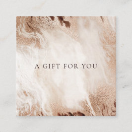 Elegant Guld Glitter Agate Marble Gift Certificate Fyrkantigt Visitkort