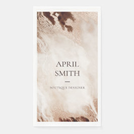 Elegant Guld Glitter Agate Marble Struktur Beige Pappersservett