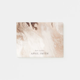 Elegant Guld Glitter Agate Marble Struktur Beige Post-it Block