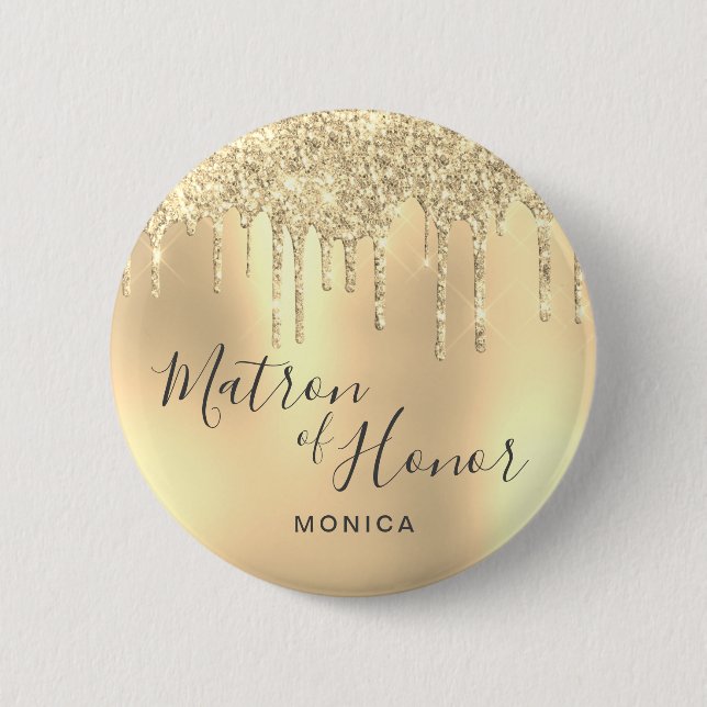 Elegant guld glitter är en hedersbetygelse knapp (Framsida)