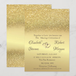 Elegant guld glitter bokeh bröllopsinbjudan inbjudningar